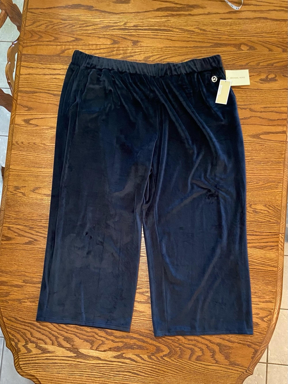 Michael Kors Velour Pull On Pants Size 4X Straight Leg With Side Pockets NWT